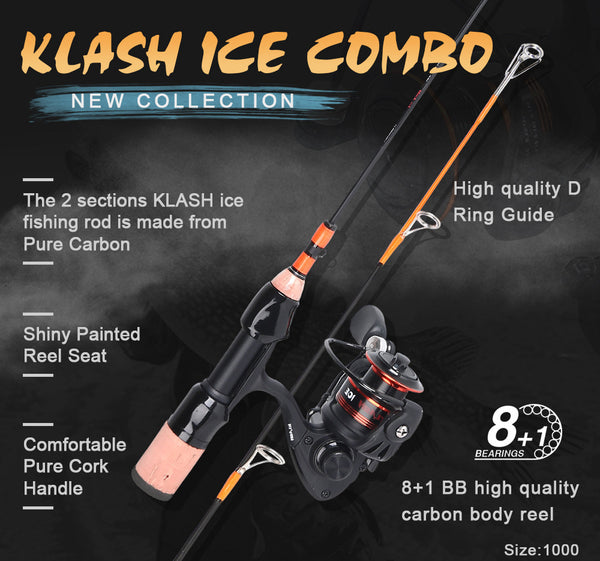 carbon ice spinning combo Ice Fishing Rods and Reel Combos Designed by Basstrike