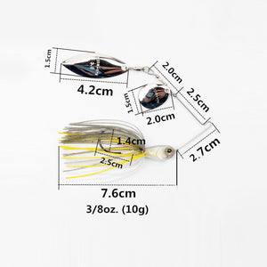 Image Title Elitelure CFS Spinnerbait Tandem Willow Colorado Spinner Blade Baits