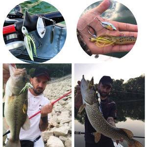 Image Title Elitelure CFS Spinnerbait - Double Willow Spinner Blade Baits