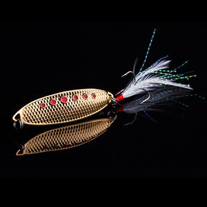 Basstrike Spoon Metal Lure with Feather