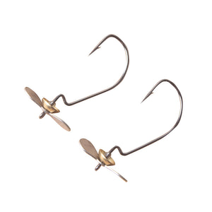 Basstrike Texas Rig Propeller Screw Worm Hook 2pcs/bag