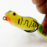 Basstrike General Topwater Popper Frog Lures with Double Trailer Hook