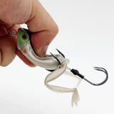 Basstrike General Topwater Popper Frog Lures with Double Trailer Hook