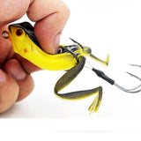 Basstrike General Topwater Popper Frog Lures with Double Trailer Hook