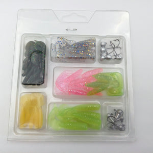 Basstrike Soft Plastic Grub Batis and Jig Heads Kit
