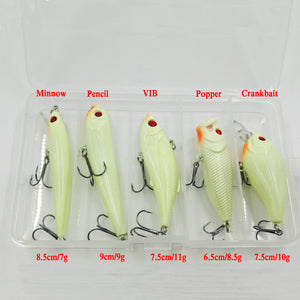 Basstrike Noctilucent Hard Lure Baits Kit Box