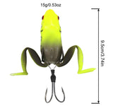 Basstrike General Topwater Popper Frog Lures with Double Trailer Hook