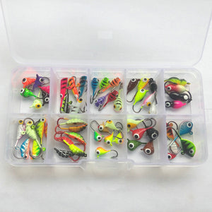 Basstrike Winter Ice Fishing Jig Lead Heads Kit Box