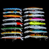 Set Mixed 16pcs/Lot 2 Models Minnows Fishing Lures Jerkbait High Quality Fishing Tackle 6# Hooks